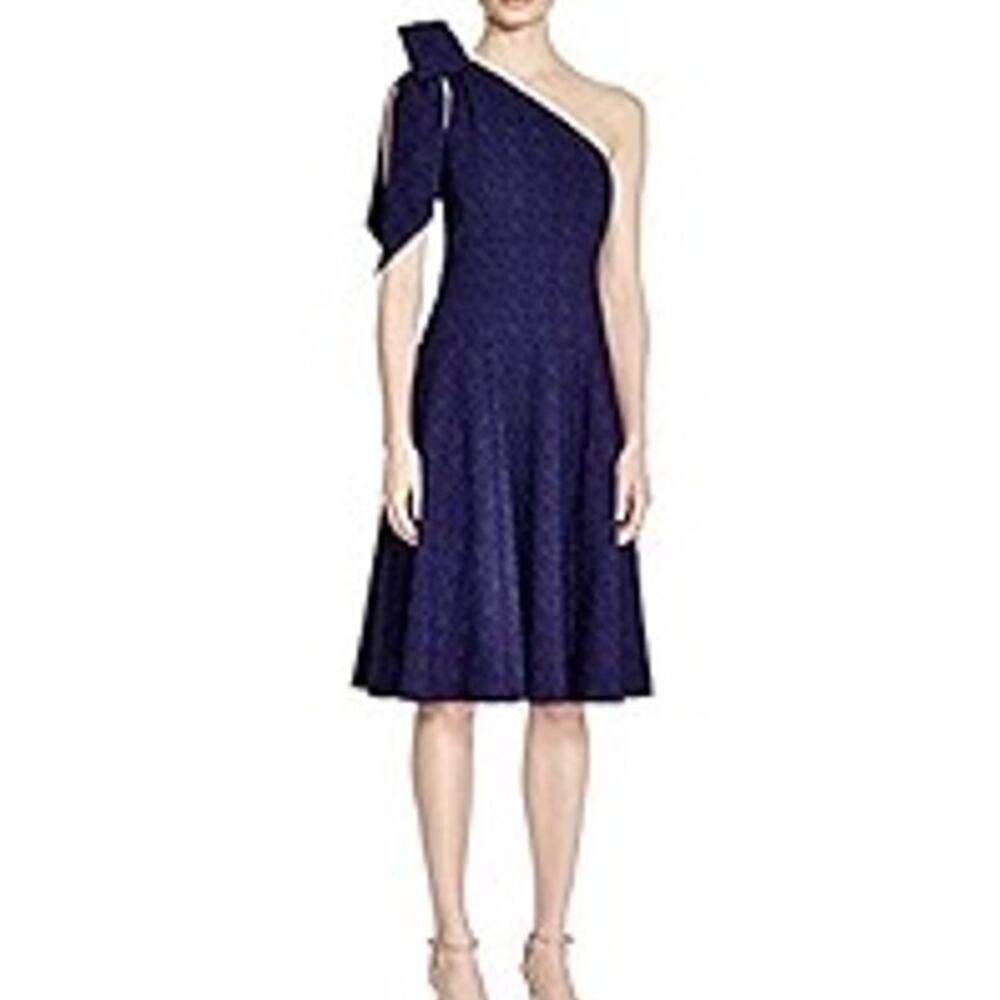 Nanette Lepore Textured One Shoulder A Line Dress Size 6 NWT Blue